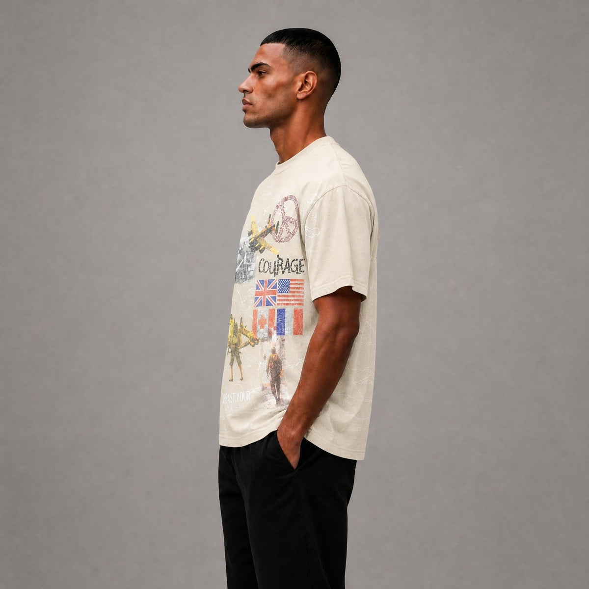 Courage Cropped Tee - Khaki