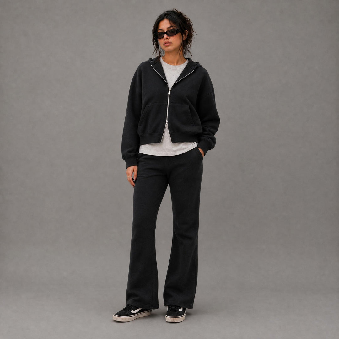 Cozy Era Zipper Hoodie - Black
