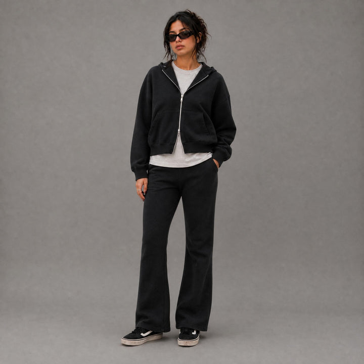 Cozy Era Zipper Hoodie - Black
