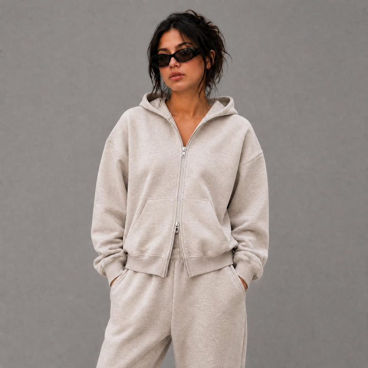 Cozy Era Zipper Hoodie - Heather Grey