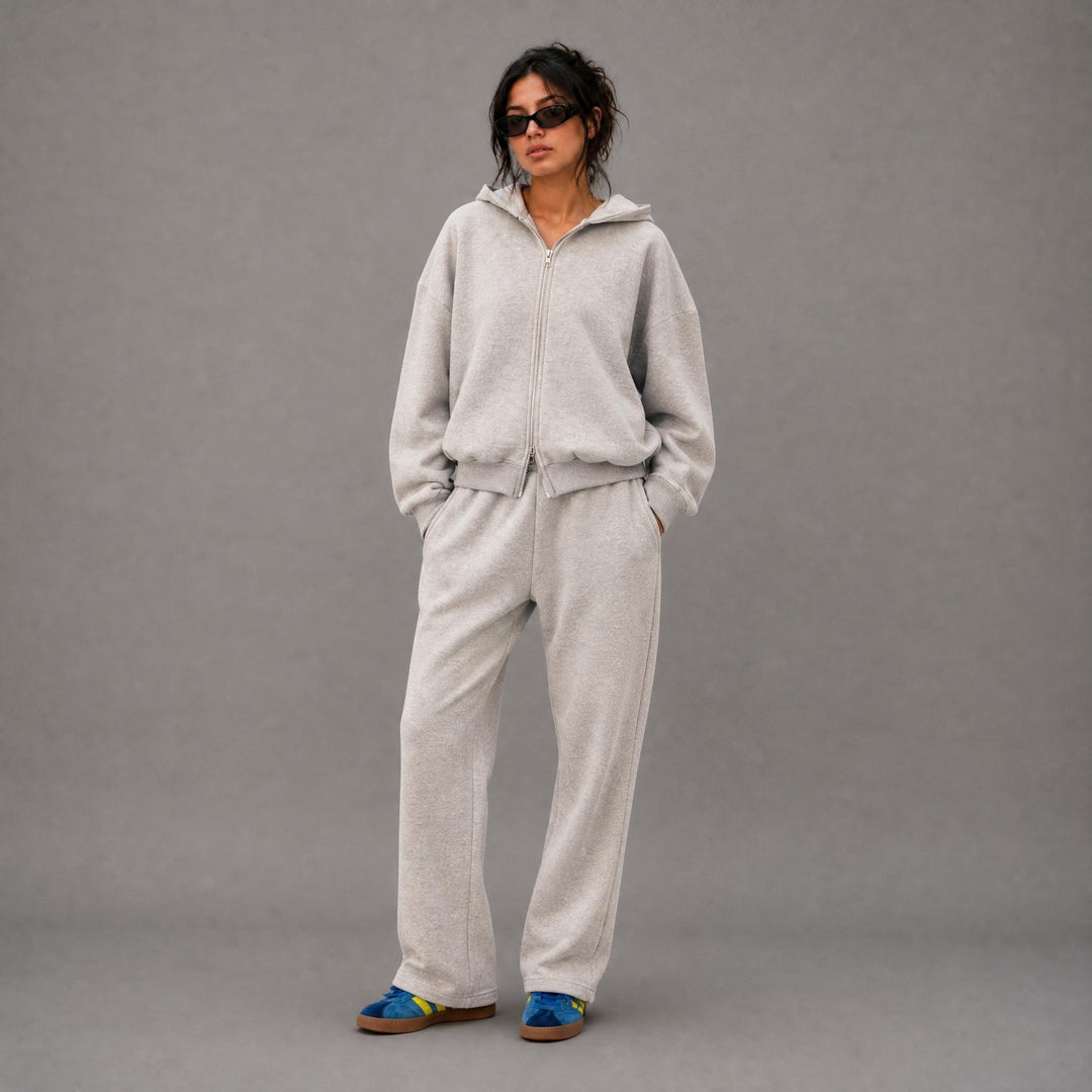 Cozy Era Zipper Hoodie - Heather Grey