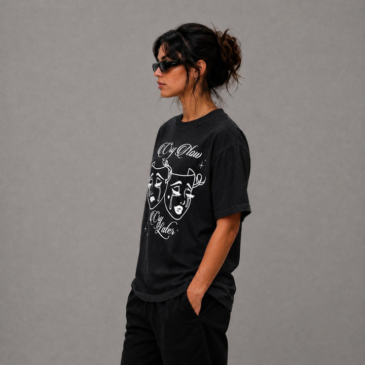 Cry Now Boxy Tee - Black