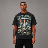 Cyber Spider Cropped Tee - Black