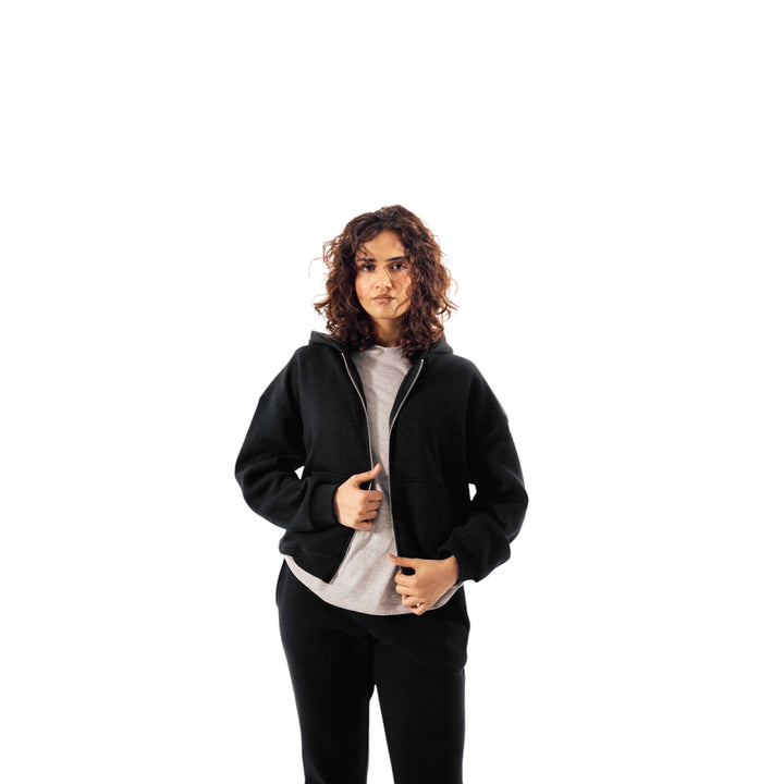 Cozy Era Zipper Hoodie - Black