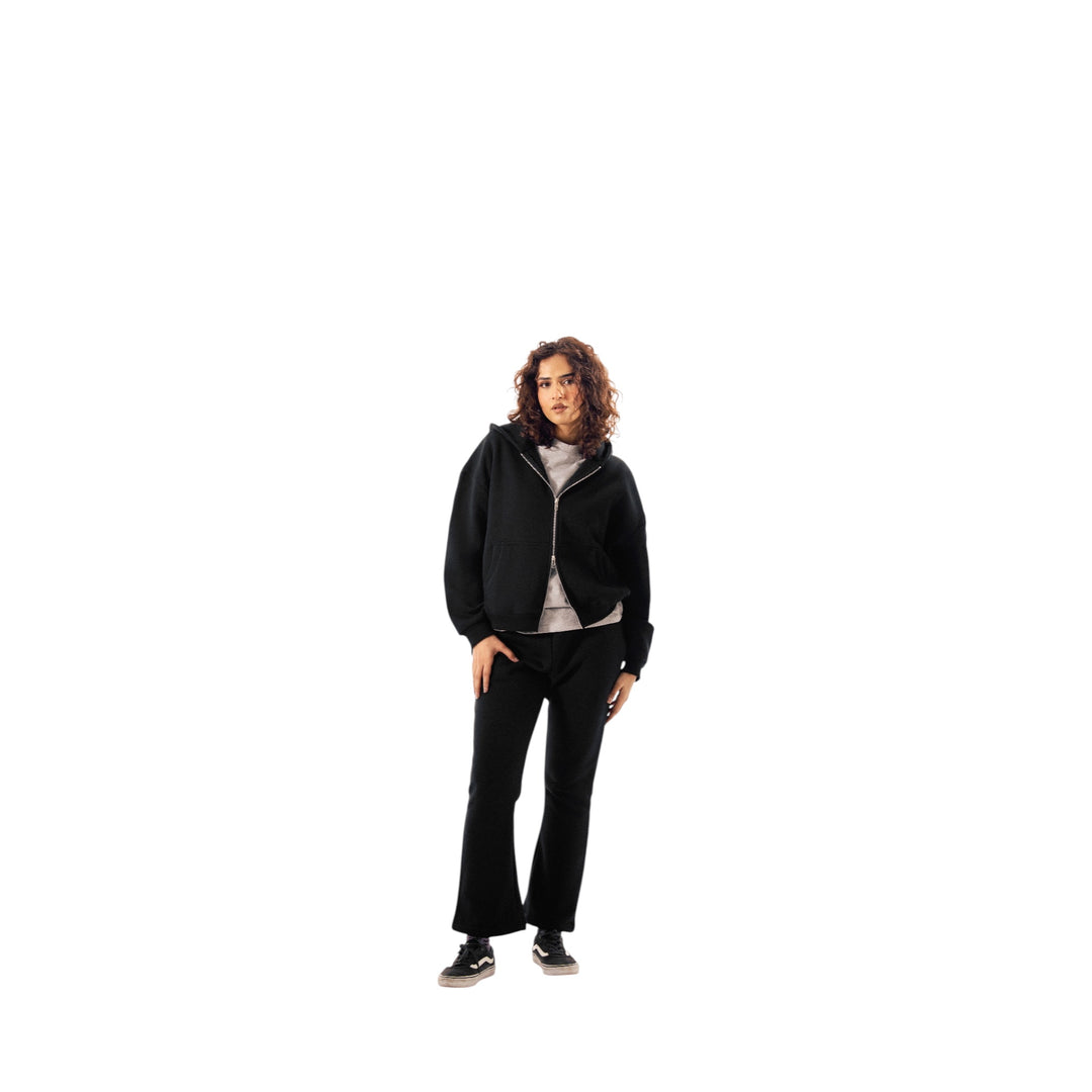 Cozy Era Zipper Hoodie - Black