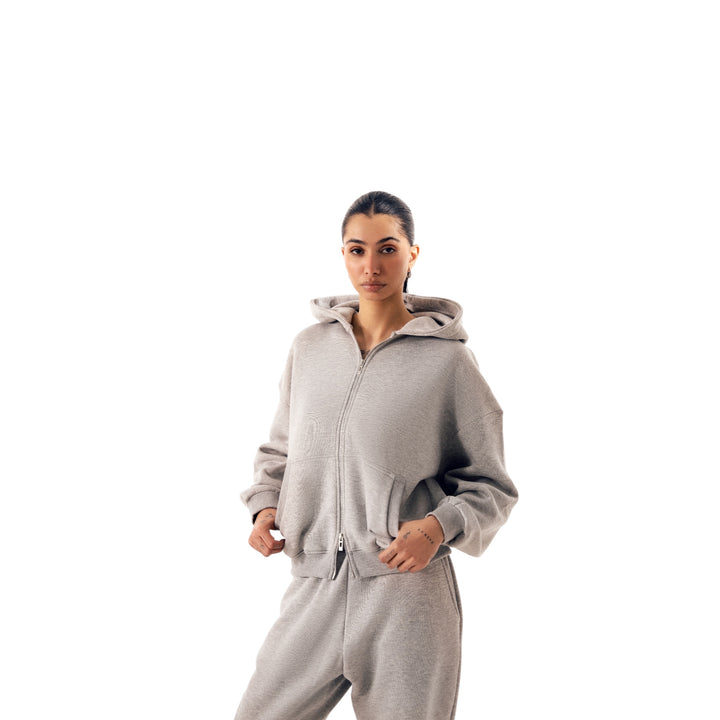 Cozy Era Zipper Hoodie - Heather Grey