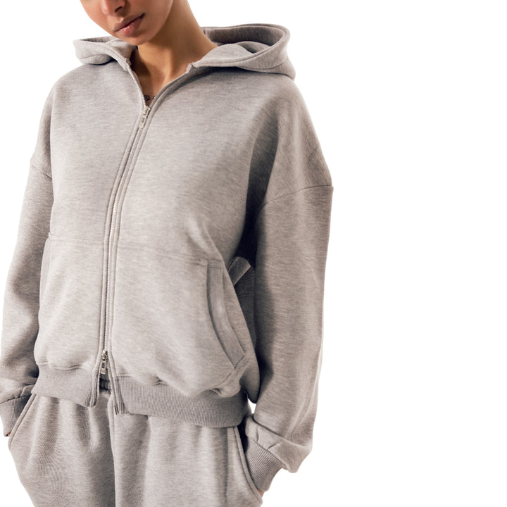 Cozy Era Zipper Hoodie - Heather Grey