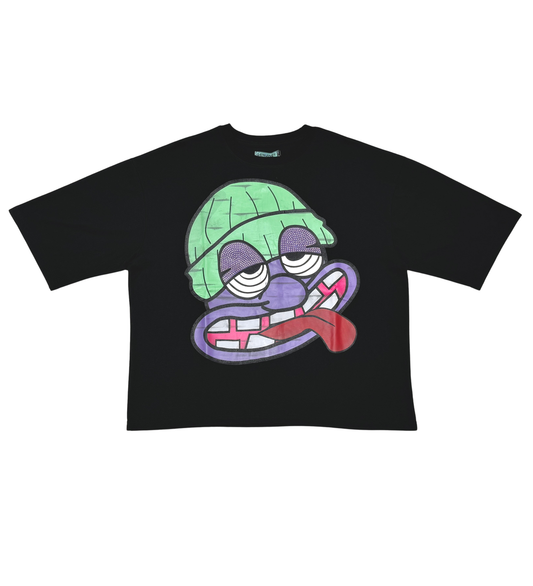 Dazed Cropped Tee - Black