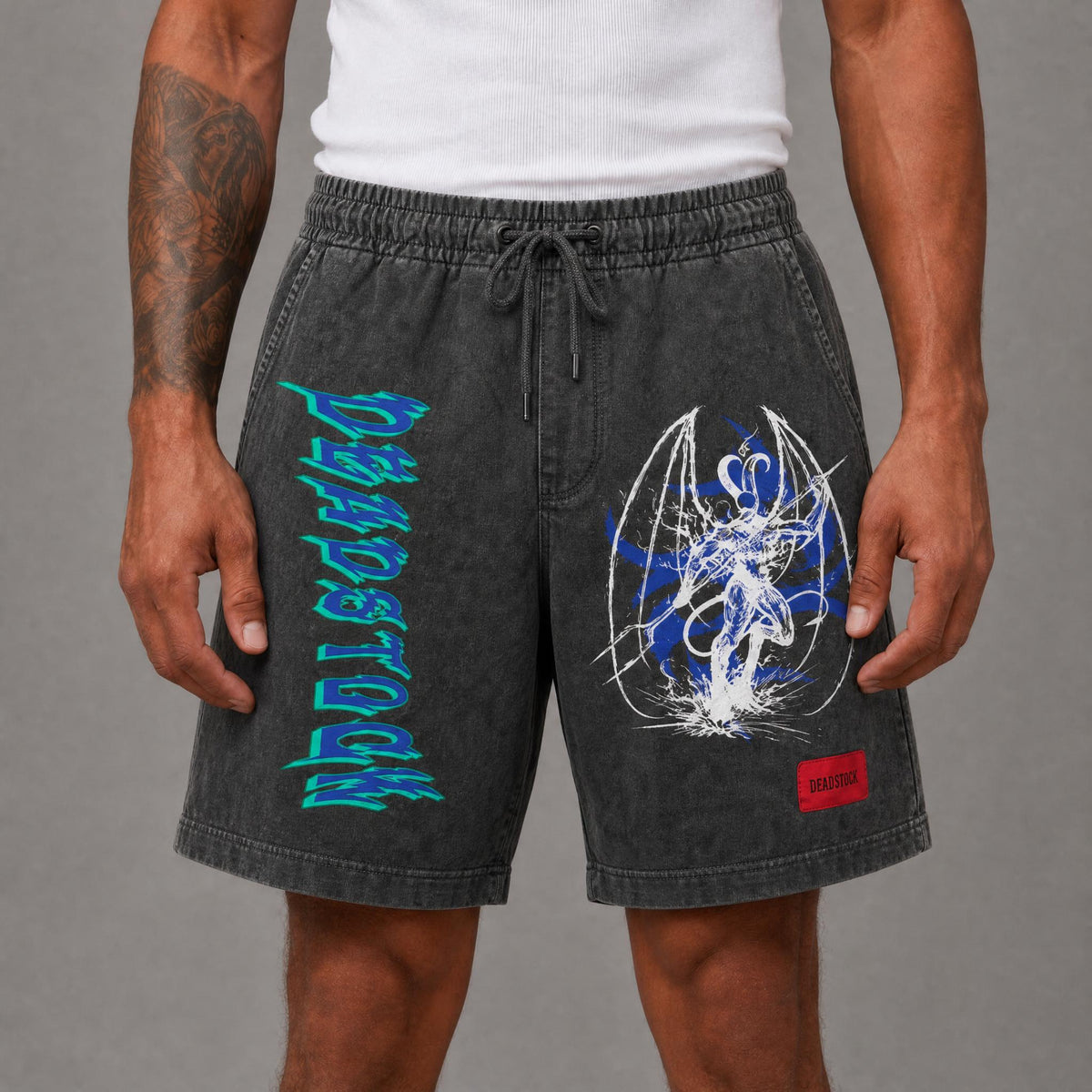 Deadstock Vintage Black Devil Garment Dye Shorts