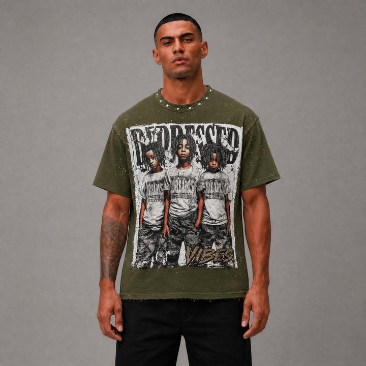 Depressed Cropped Tee - Green