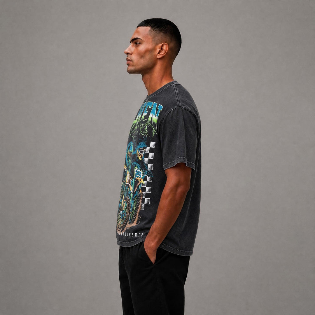 Dirt Bikes Cropped Tee - Black