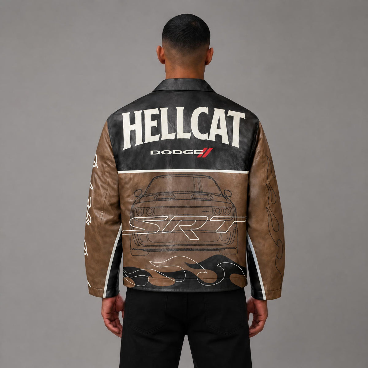 Dodge Hellcat Moto Jacket - Men's Streetwear Moto Jacket