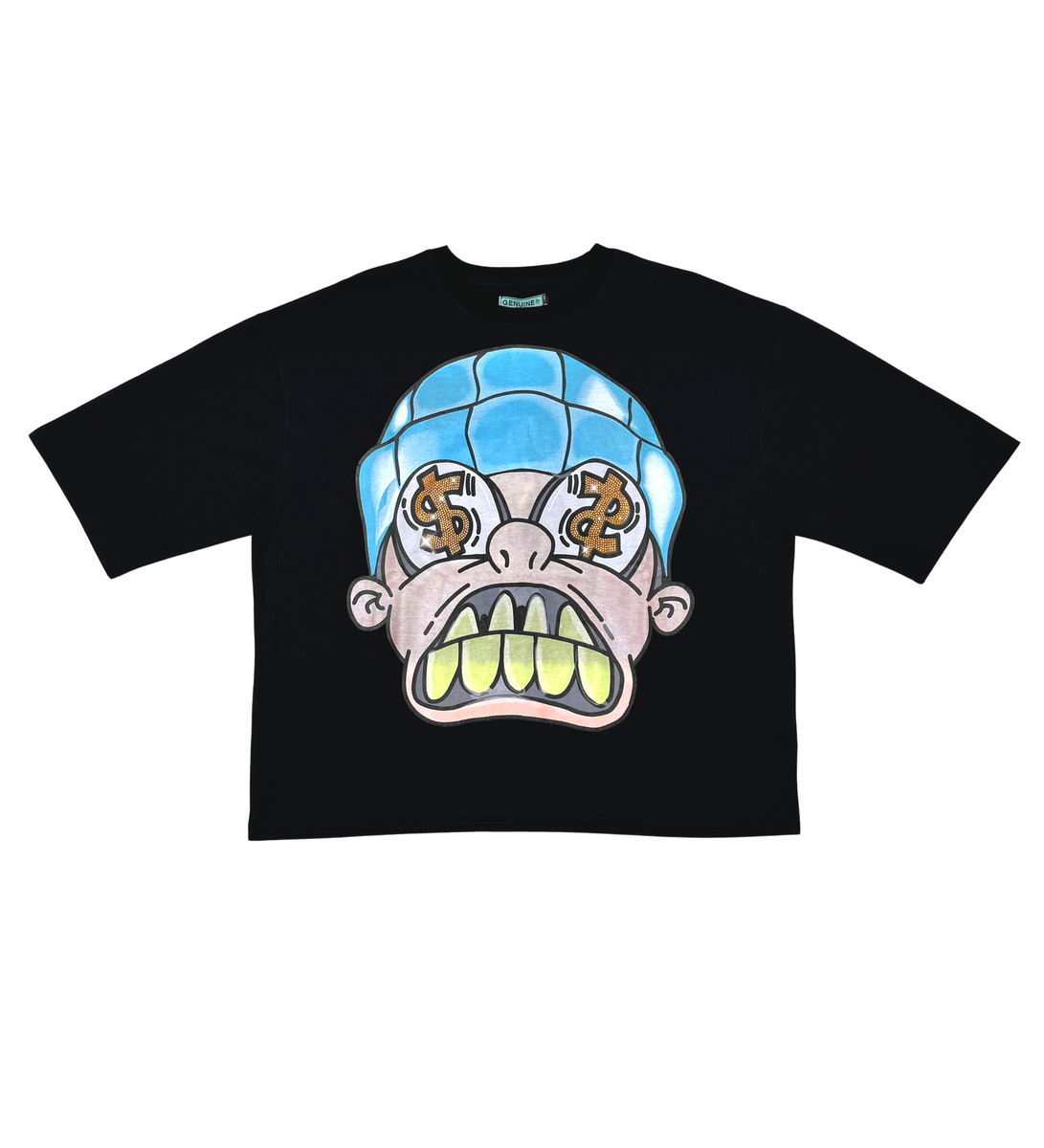 Dollar Signs Cropped Tee - Black