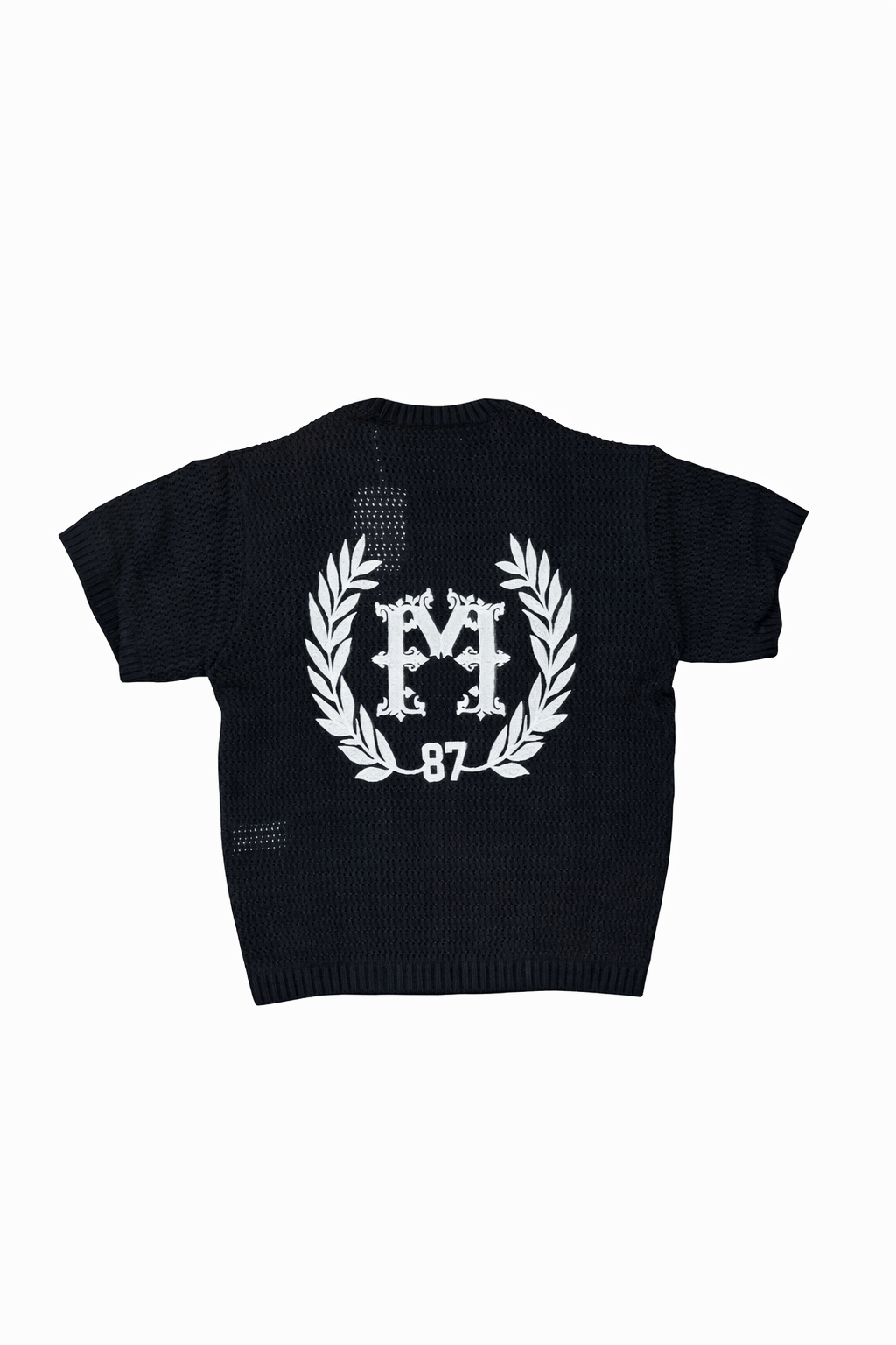 Knitted College Tee - Black