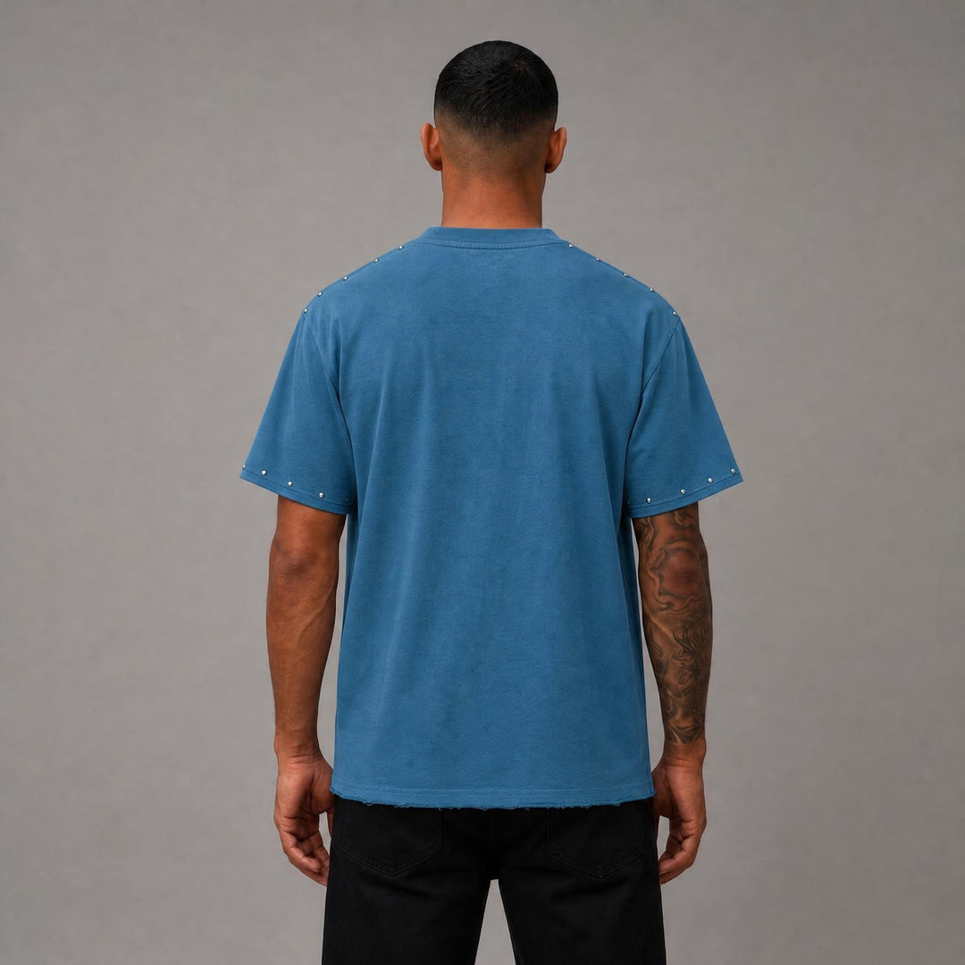 Existence Stone Cropped Tee - Blue