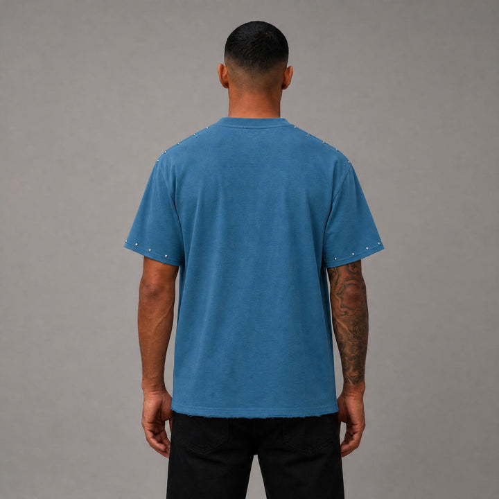 Existence Stone Cropped Tee - Blue