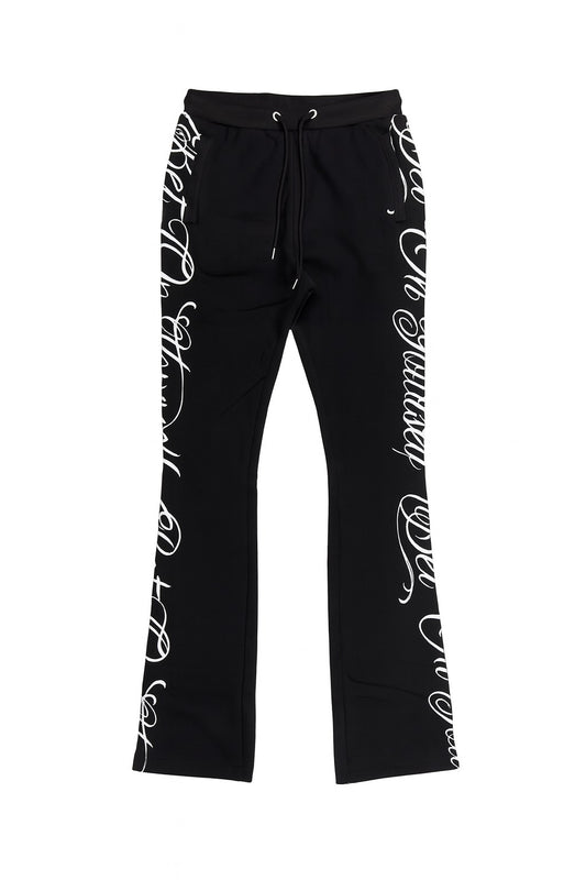 Bet On Yourself Stacked Sweats - Black