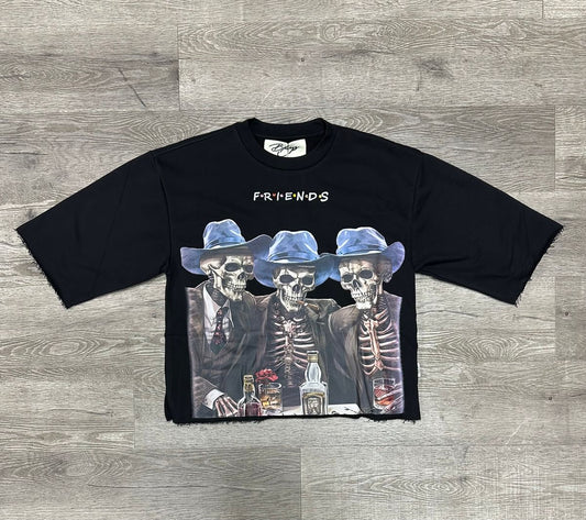 Friends F-Terry Cropped T-Shirt - Black