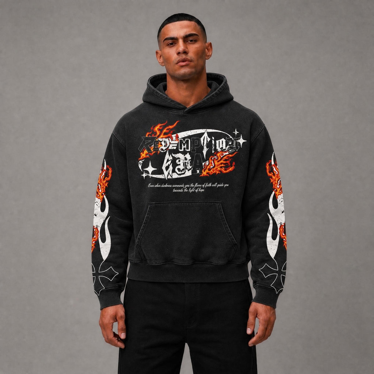 Fame of Faith Hoodie - Black Acid