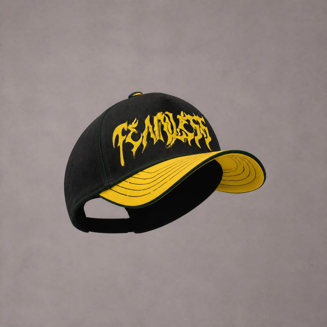 Fearless Rhinestone Snapback - Black/Gold