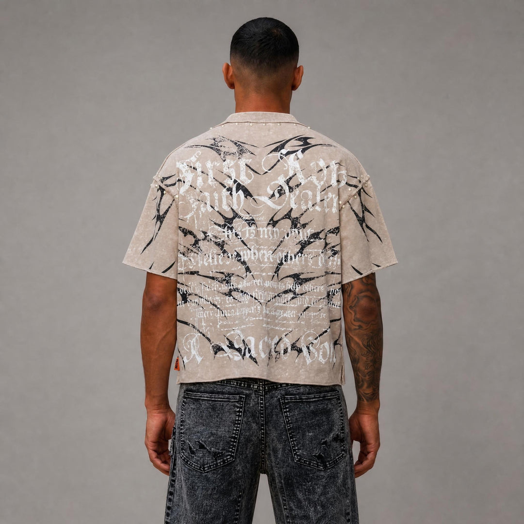 First Row Immutable Cropped Tee - Beige