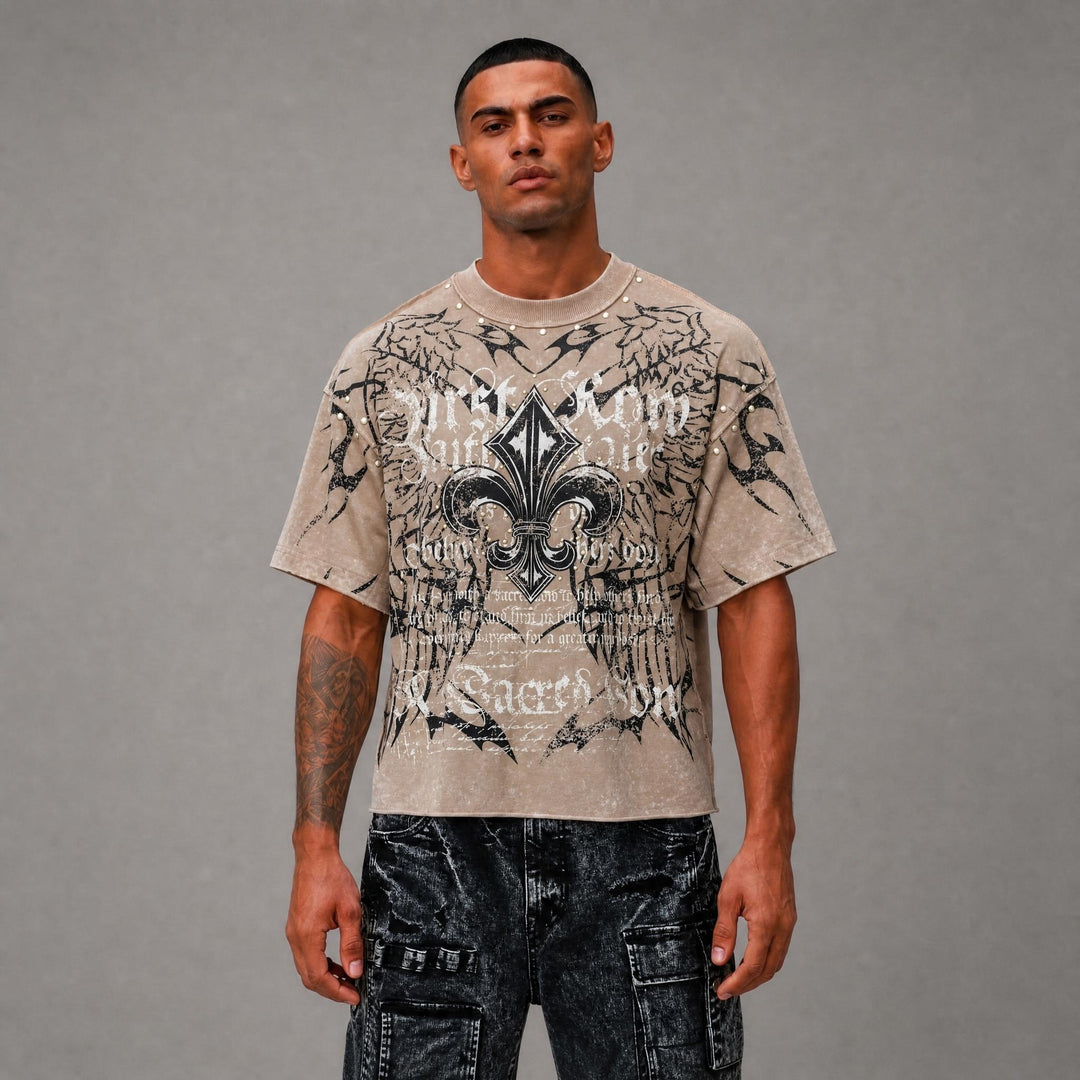 First Row Immutable Cropped Tee - Beige