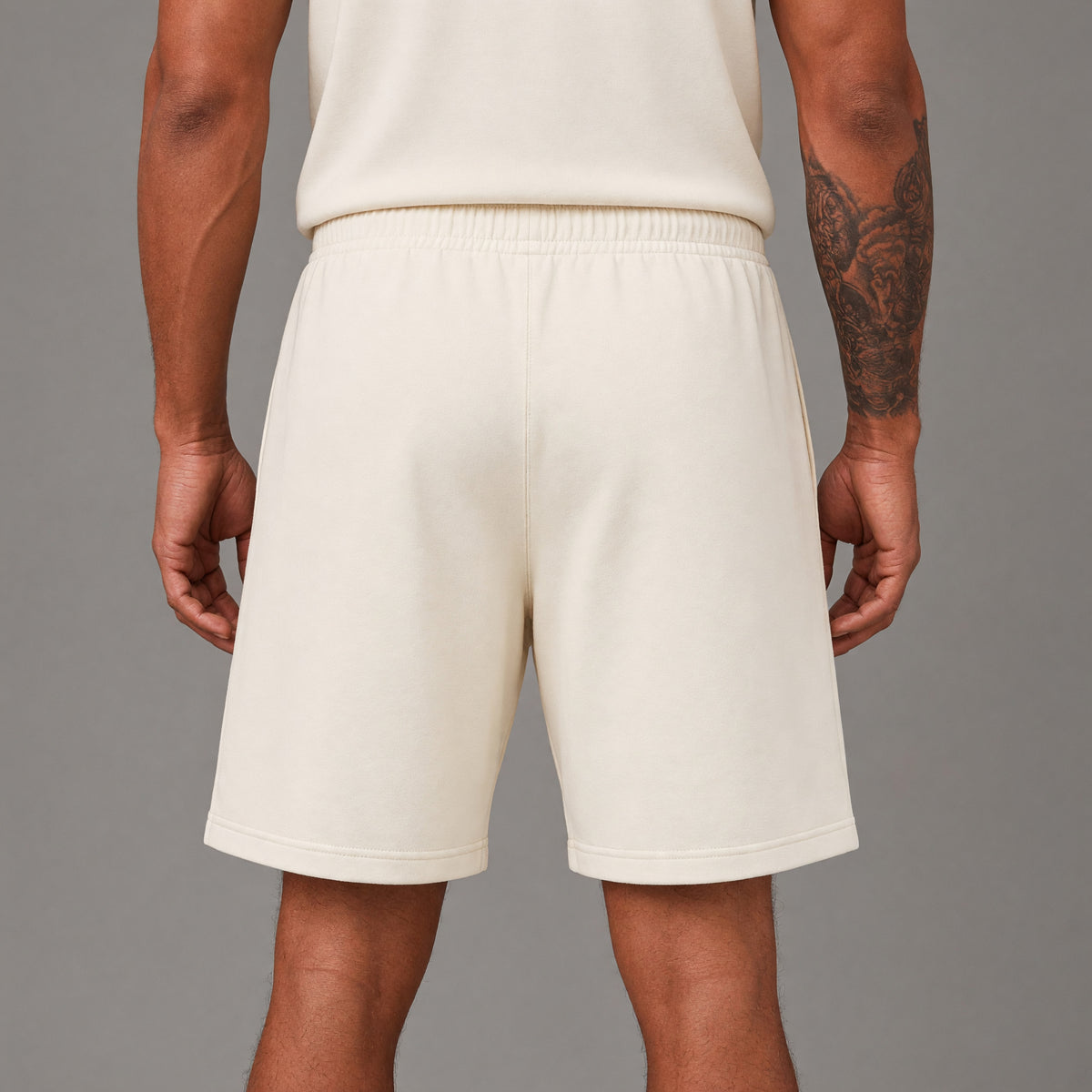 Fm30426 Simpsons-D'oh- Mens Fleece Loose Fit Short - Eggshell