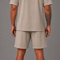 Fm30426 Simpsons-D'oh- Mens Fleece Loose Fit Short - Taupe