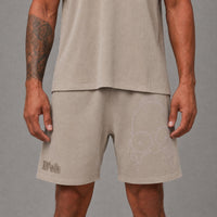Fm30426 Simpsons-D'oh- Mens Fleece Loose Fit Short - Taupe