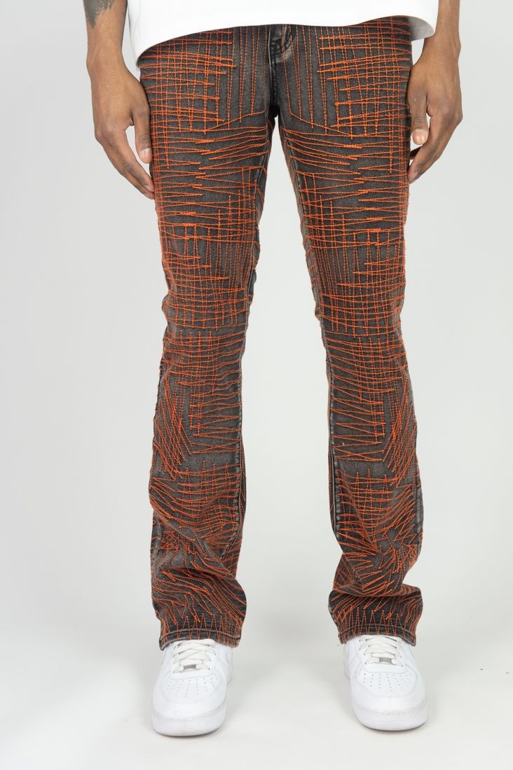 Allover Stitch Stacked Jeans- Vintage