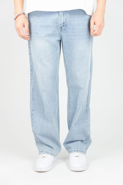 Basic Baggy Jeans- Light Indigo