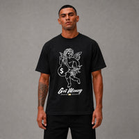Get Money Angel Printed Tee - Black