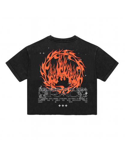Grace Cropped Tee - Black Acid Wash