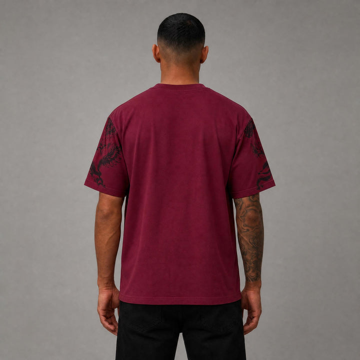 Guardian Angel Oversized Tee - Burgundy