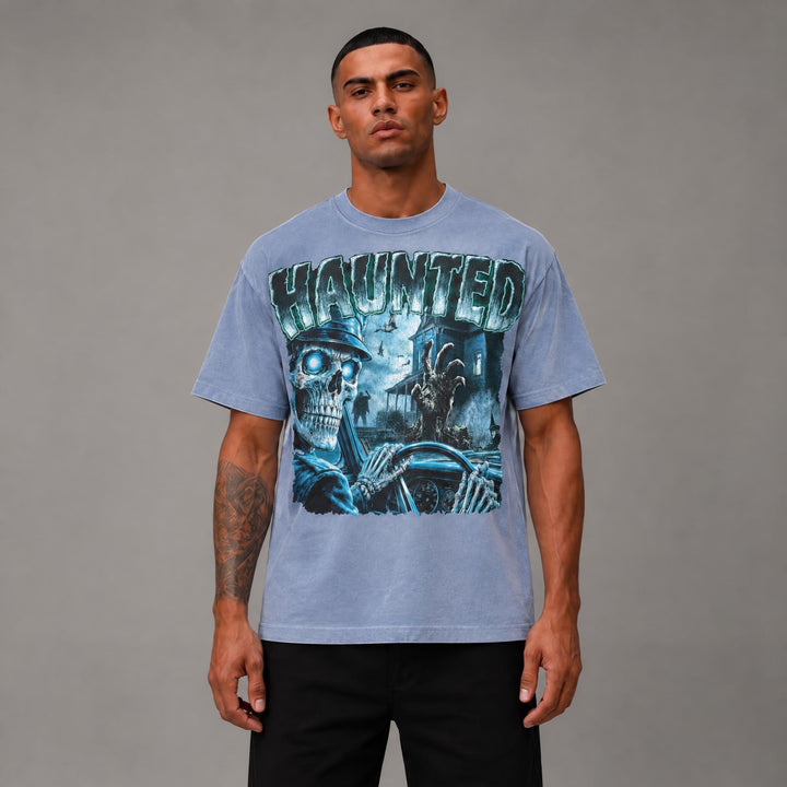 HAUNTED DIGITAL OVERSIZED CROP TEE