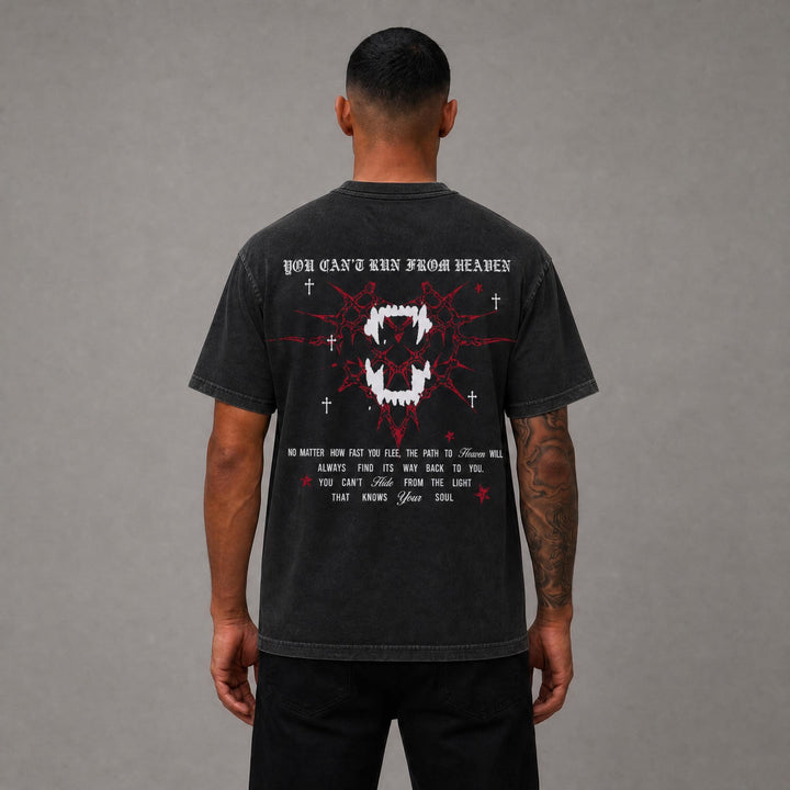Headen Cropped Tee - Black Acid Wash
