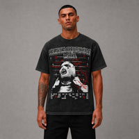 Headen Cropped Tee - Black Acid Wash