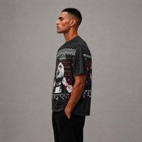 Headen Cropped Tee - Black Acid Wash