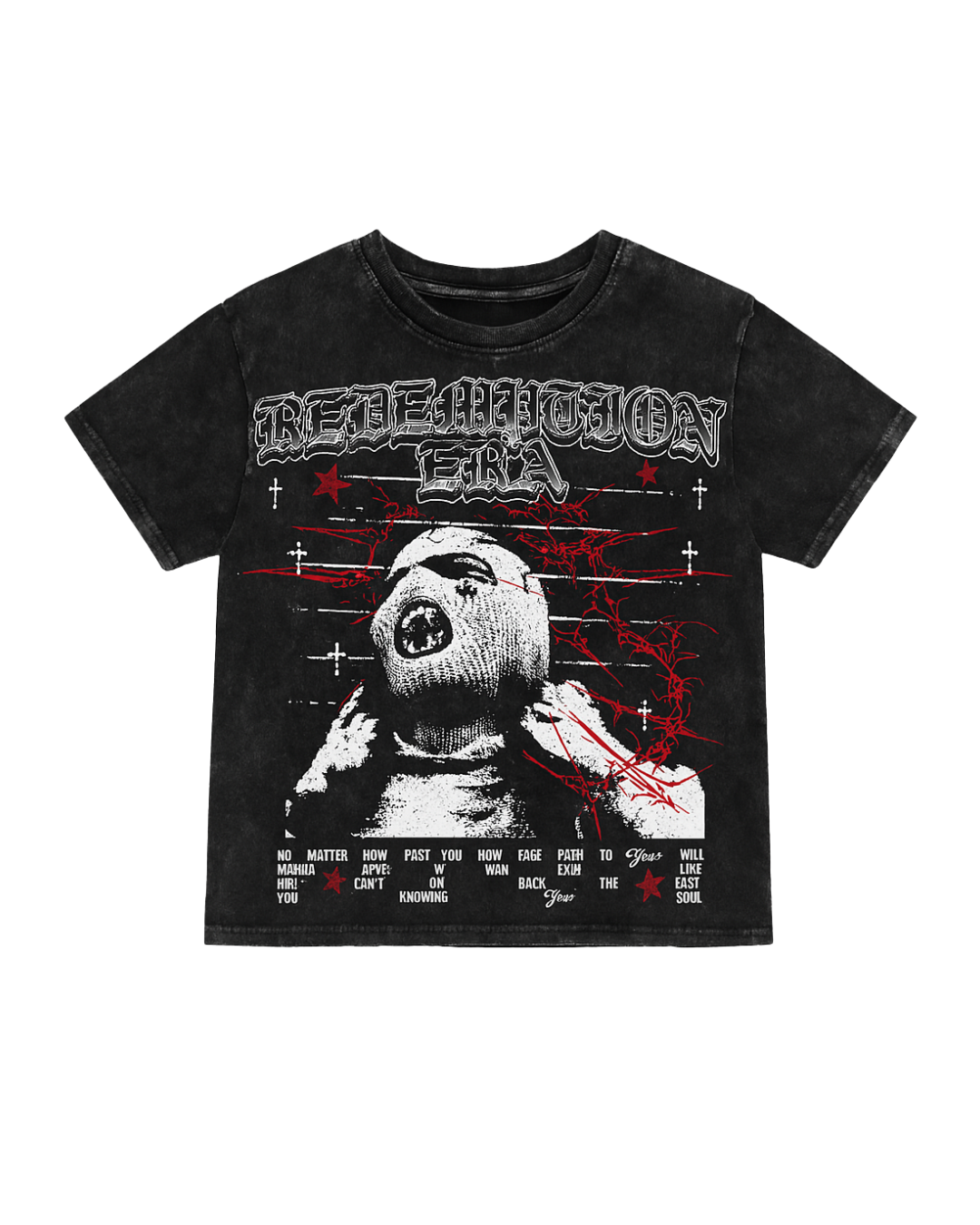 Headen Cropped Tee - Black Acid Wash