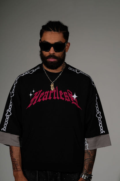 "Heartless" Cropped Tee - Black