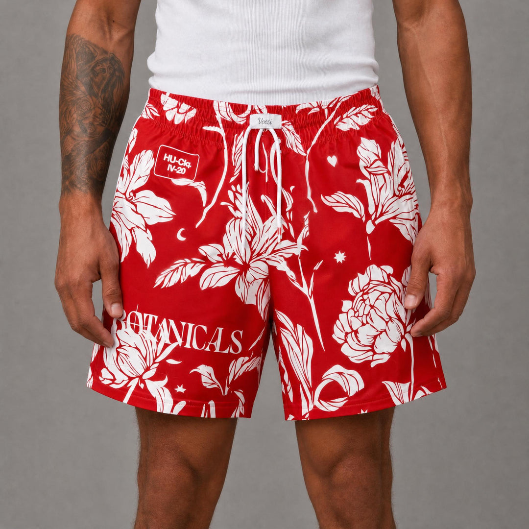 Highly Curated Nylon Shorts - Red