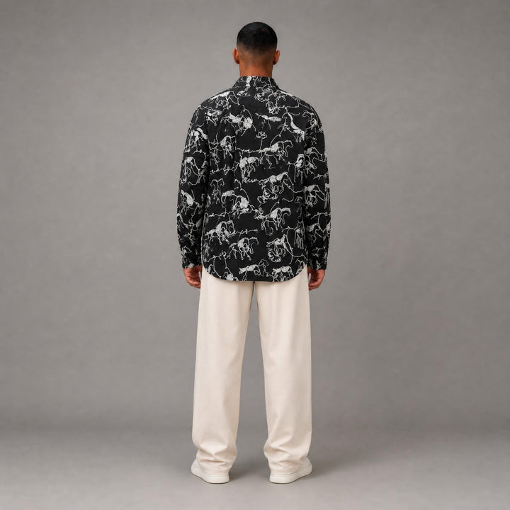 Horses Button Down - Black