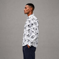 Horses Button Down - White