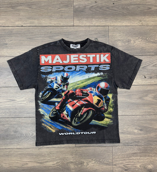 Majestik Sports Fitted Tee - Acid Washed
