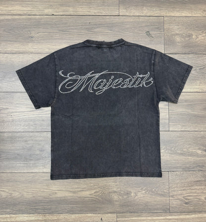 Majestik Sports Fitted Tee - Acid Washed