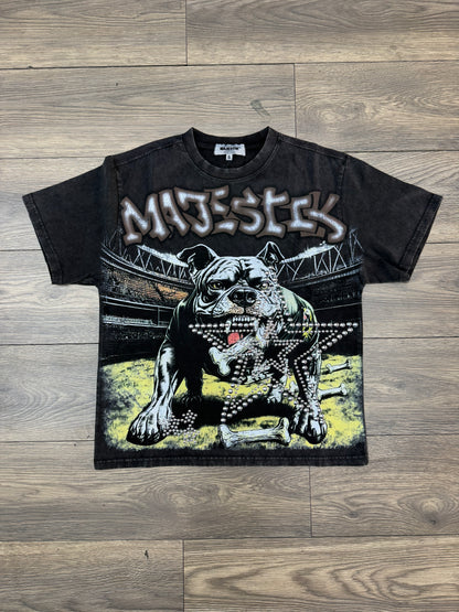 Majestik Lion Bulldog Fitted Tee - Acid Washed