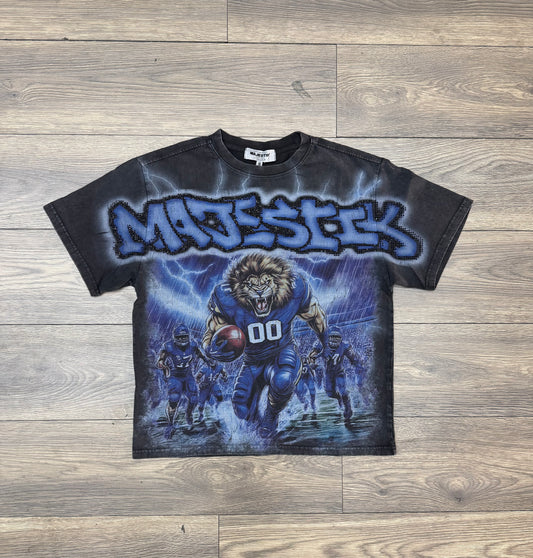 Majestik Lion "00" Fitted Tee - Acid Washed