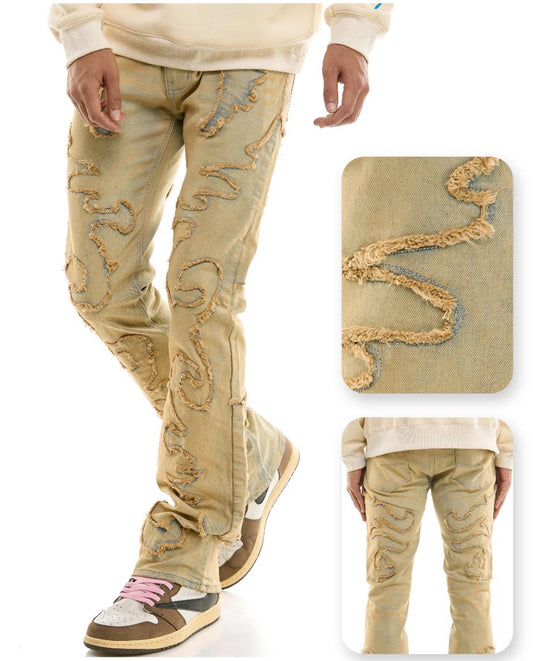 Tribal Patch Jeans - Blue