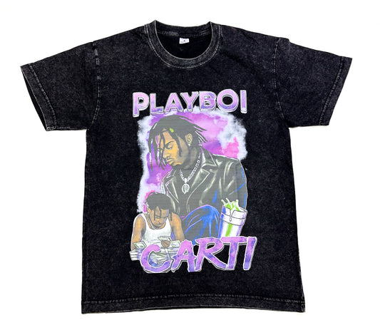 Playboi Carti Graphic Tee - Washed Black
