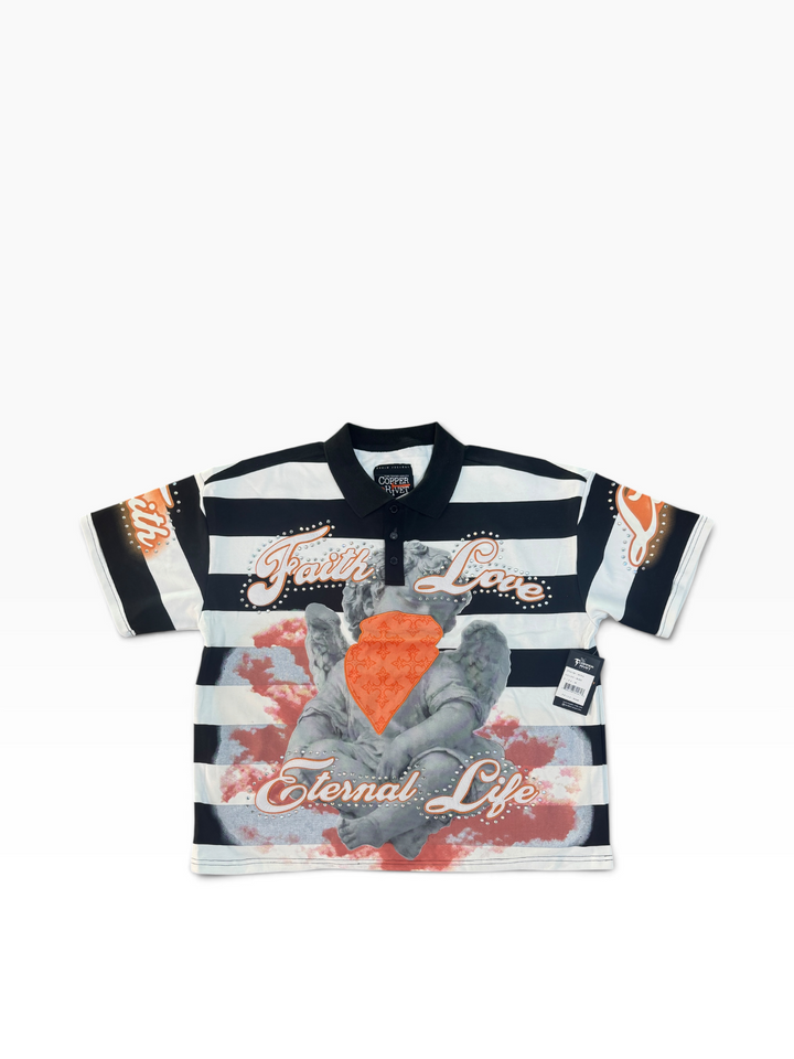 Button Down Faith Love Polo Tee